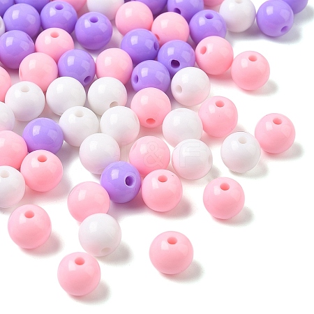 50pcs 3 Colors Opaque Acrylic Beads MACR-YW0004-01D-03-1
