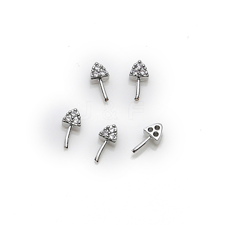 Brass Micro Pave Clear Cubic Zirconia Head Pins BAPE-PW0001-08B-P-1