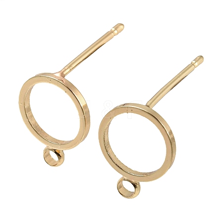 Brass Stud Earring Findings KK-Q789-13G-1