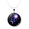 Glass Constellation Pendant Necklace with Brass Snake Chains PW-WG90948-01-1