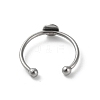 Non-Tarnish Adjustable 304 Stainless Steel Finger Rings Components X-STAS-K278-04A-P-3
