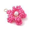 Glass Seed Beaded Pendants PALLOY-MZ01246-01-3