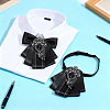 1Pc Detachable Polyester & Zinc Alloy & Glass Bowties Shoulder AJEW-HY0003-56-4