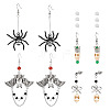 Hallowmas Alloy Enamel & Synthetic Turquoise Dangle & Stud Earring Sets EJEW-TA00709-1