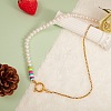 Vintage Natural Pearl Beaded Necklace for Girl Women NJEW-SW00002-03-4