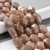 Natural Peach Moonstone Beads Strands G-C182-13-02-2