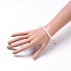 Adjustable Natural Rose Quartz Braided Round Beaded Bracelets BJEW-PH01416-4