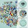 180Pcs 9 Colors Handmade Evil Eye Lampwork Beads Strands LAMP-FH0001-09-4