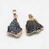 Natural Druzy Agate Pendants G-Q494-76E-2