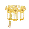 Alloy Light Colorado Topaz Rhinestone Flower Coin Tassel Waist Belly Chains for Beach Bikini FS-WG0FCE9-01-5