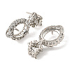 Rack Plating Brass with Cubic Zirconia Stud Earrings Finding KK-Z085-14P-2