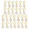 26Pcs Flat Round with Letter A~Z Alloy Enamel Pendant Locking Stitch Markers HJEW-TAC0089-1