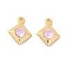 Brass Glass Charms KK-P340-08G-02-1