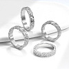 Brass Crushed Ice Pattern Finger Rings FS-WG1F485-09-2