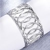 Europe and America Style 304 Stainless Steel Cuff Bangles for Women BJEW-D306-03P-4