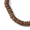2Pcs Natural Black Agate & Coconut & Shell Beads Stretch Bracelets BJEW-JB12673-5