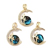 Rack Plating Brass Pave Clear Cubic Zirconia Pendants X-KK-G482-06G-1