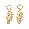 Brass Micro Pave Cubic Zirconia Pendants KK-B161-02G-1