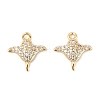 Brass Micro Pave Clear Cubic Zirconia Charms KK-R219-14G-1