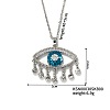 Cute Eye Brass Clear Cubic Zirconia Pendant Necklaces SU9142-1-2