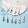 Irregular Nugget & Star Dyed Natural Quartz Crystal Dangle Earrings EJEW-JE05704-02-2