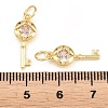 Brass Micro Pave Clear Cubic Zirconia Pendants KK-H292-12G-3