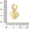 Christmas Brass Rhinestone Heart Pendant Decorations KK-H498-01G-03-3