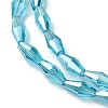 Transparent Electroplate Glass Beads Strands GLAA-K064-05A-PL07-3