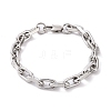 201 Stainless Steel Oval Link Chain Bracelets for Men BJEW-R313-07P-1