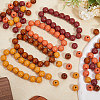 Globleland 160Pcs 4 Colors Spray Painted Wood European Beads WOOD-GL0001-20-4