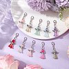 10Pcs 10 Colors Angle Glass Pendant Decorations HJEW-JM02334-03-2