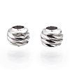 Rhodium Plated 925 Sterling Silver Beads STER-T004-78P-3mm-2