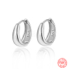 Anti-Tarnish Rhodium Plated 925 Sterling Silver Hoop Earrings AQ4751-01-1