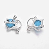 Synthetic Turquoise Kitten Pendants G-J386-C03-2