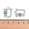 Synthetic Turquoise & Alloy Pendants PALLOY-H146-01AS-U-3