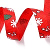 5 Yards Christmas Polyester Printed Grosgrain Ribbon OCOR-A008-01H-3