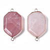 Natural Rose Quartz Links Connectors G-S359-280E-2