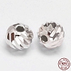 Fancy Cut Faceted Round 925 Sterling Silver Beads STER-F012-11D-3