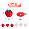 DICOSMETIC 16Pcs 2 Colors Strawberry Food Grade Eco-Friendly Silicone Focal Beads SIL-DC0001-46-2