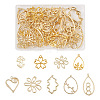 Spritewelry 36Pcs 9 Style Rack Plating Alloy Open Back Bezel Pendants FIND-SW0001-13-2