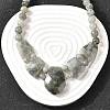Natural Labradorite Faceted Bib Graduated Beaded Necklaces for Women NJEW-B128-01P-1
