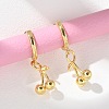 Brass Cherry Hoop Earrings EJEW-M077-19G-03-1