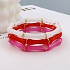 Acrylic Bamboo Joint Beaded Bracelets for Women FS-WG26A21-10-1