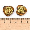 7Pcs 7 Styles Chakra Natural Tiger Eye Love Heart Ornaments Figurines G-P533-01C-3