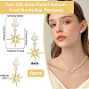 6Pcs Brass & Natural Pearl Star Pendants KK-BBC0019-33-2