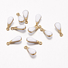 Antique Golden Plated Brass Enamel Teardrop Charms X-KK-Q571-01B-1