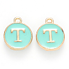 Golden Plated Alloy Enamel Charms ENAM-S118-05T-1