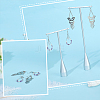 2 Sets 2 Styles Alloy T Bar Single Dangle Earring Display Stands EDIS-DR0001-13-4