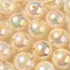 UV Plating Rainbow Iridescent Acrylic Beads OACR-F004-08E-1