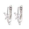 Brass Micro Pave Cubic Zirconia Hoop Earring Findings CU-CBAB5B4-05P-1